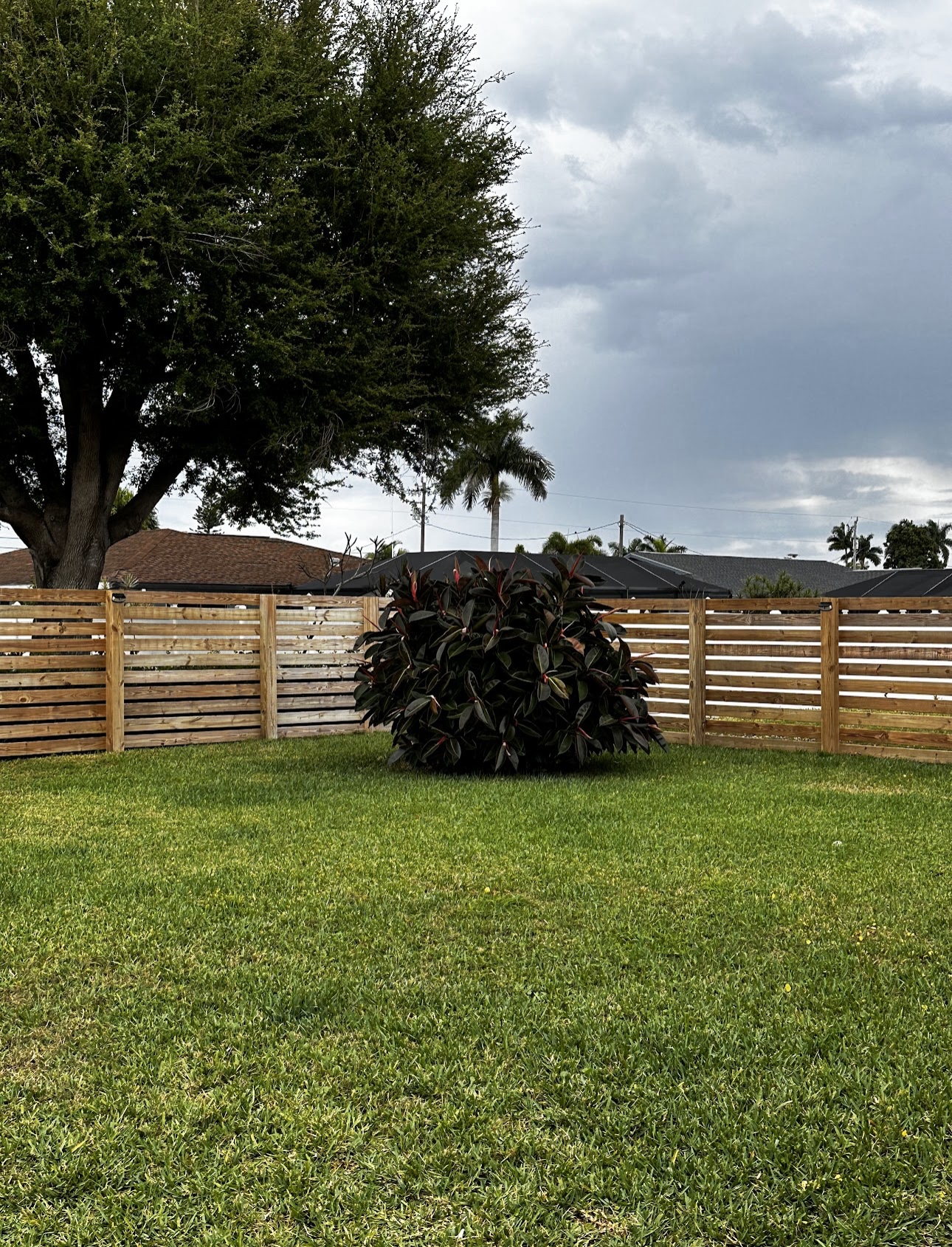 Custom horizontal wooden fence